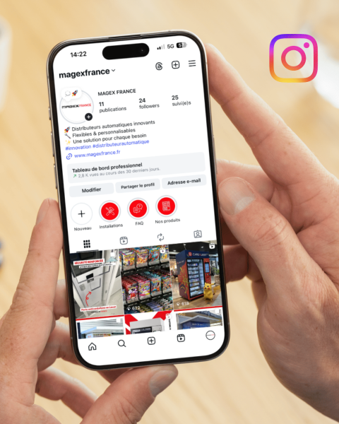 Page Instagram Magex France - Distributeurs Automatiques innovants